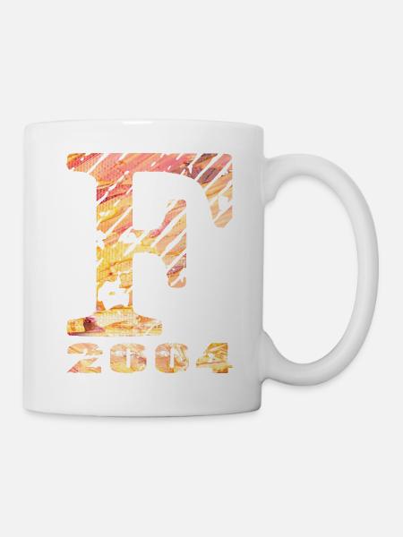 F 2004 Name Geburtsjahr Geschenk - Tasse - Weiß