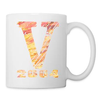 V 2004 Name Geburtsjahr Geschenk - Tasse - Weiß - Rechts