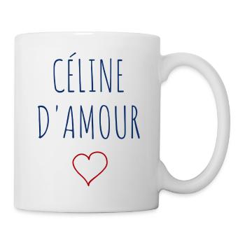 CÉLINE D'AMOUR - COEUR - Mug blanc - blanc - Droite
