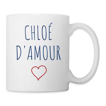 CHLOÉ D'AMOUR - COEUR - Mug blanc - blanc - Droite