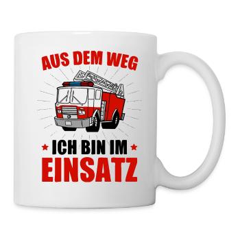 Feuerwehr Kindergartenkind Aus dem Weg - Tasse - Weiß - Rechts