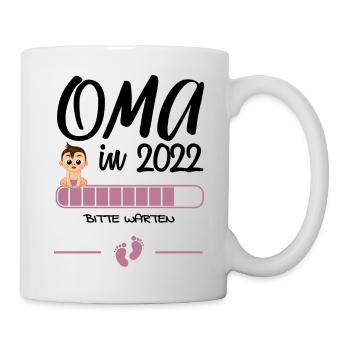 Oma in 2022 Bitte warten Schwangerschaft Verkünden - Tasse - Weiß - Rechts