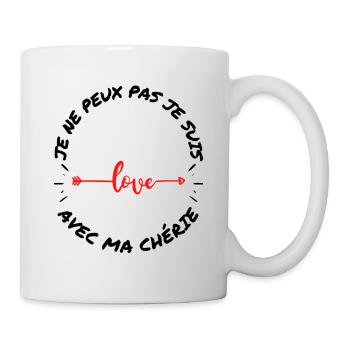 j peux pas je vois ma chérie tee shirt humour - Mug blanc - blanc - Droite