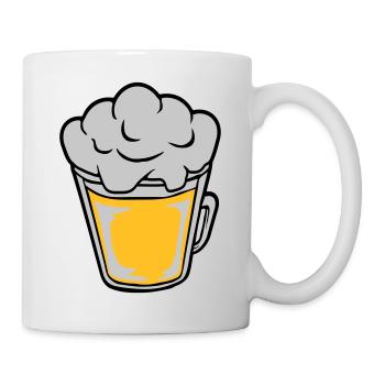 Bière comique vue d’en haut - Mug blanc - blanc - Droite