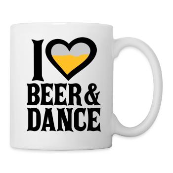 Love Beer and Dance - Tasse - Weiß - Rechts