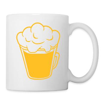 Bier von oben Comic - Tasse - Weiß - Rechts