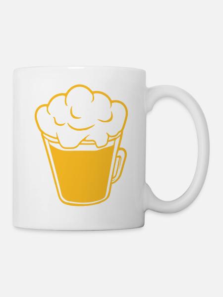 Bier von oben Comic - Tasse - Weiß