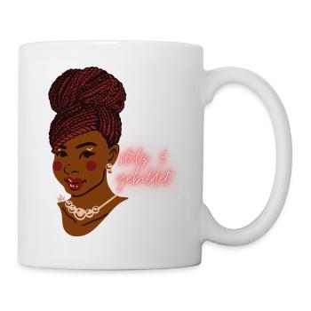 black & proud design educated woman braids - Mug - white - Right