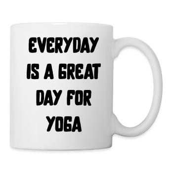 yoga sport fitness happines Englisch qoutes - Tasse - Weiß - Rechts