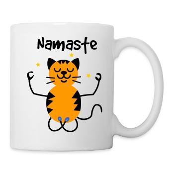 NAMASTE YOGA CAT - Mug - white - Right