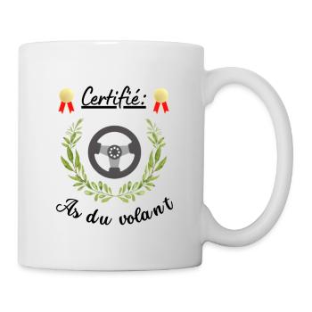 Certifié : As du volant - Mug blanc - blanc - Droite