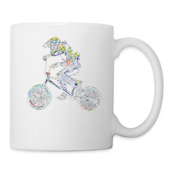 bmx race racing mountain bike motocross - Mug - white - Right