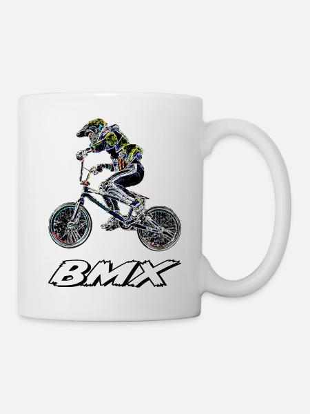 BMX Rennsport - Tasse - Weiß