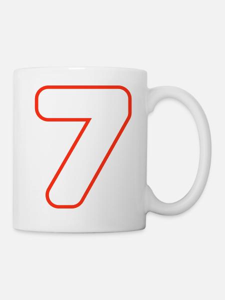 7 Zahl symbol - Tasse - Weiß
