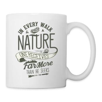 NATUR LAUFEN SPAZIERGANG WANDERN GEHEN LAUF MOTIV - Tasse - Weiß - Rechts