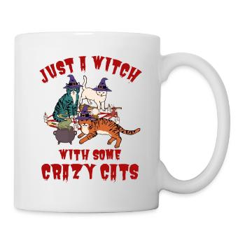 Chats d’Halloween mignons et effrayants - Mug blanc - blanc - Droite