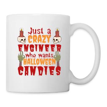 Gruselig lustig Halloween Spruch Ingenieur - Tasse - Weiß - Rechts