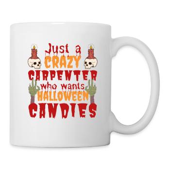 Gruselig lustig Halloween Spruch Tischler - Tasse - Weiß - Rechts