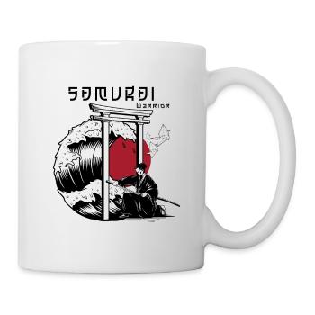 Samurai gegen Welle - Tasse - Weiß - Rechts
