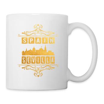 Séville Espagne Ville Skyline Ornement Or Amour - Mug blanc - blanc - Droite