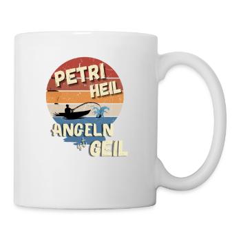 Angeln Petri Heil Angeln ist Geil Geschenk Idee - Tasse - Weiß - Rechts