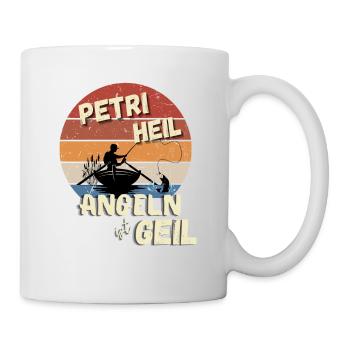 Angeln ist geil Angler Shirt Motiv Geschenk Idee - Tasse - Weiß - Rechts