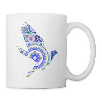 Taube ornament - Tasse - Weiß - Rechts