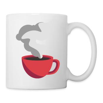 Coffee Illustration Sticker Red Coffee Mug - Mug - white - Right