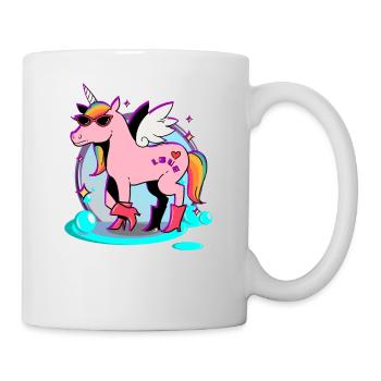 Cheval rose - Licorne - Mug blanc - blanc - Droite