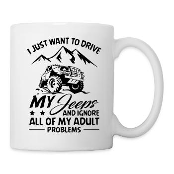 Mes Jeeps et ignorer les problèmes - Mug blanc - blanc - Droite