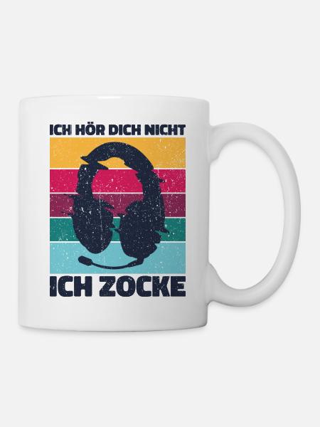 Zocken Hören Zocke Gaming Gamer Geschenk Zocker - Tasse - Weiß