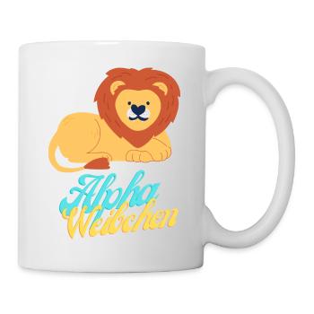 Weiblicher Alphalöwe - Tasse - Weiß - Rechts