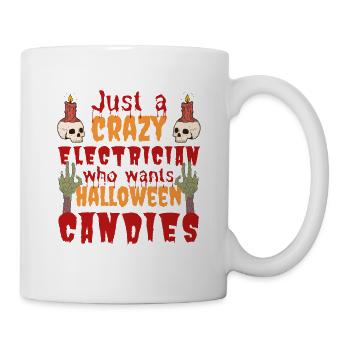 Effrayant drôle Halloween disant électricien - Mug blanc - blanc - Droite