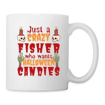 Gruselig lustig Halloween Spruch Fischer + Angler - Tasse - Weiß - Rechts