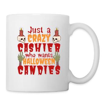 Effrayant drôle Halloween disant caissier - Mug blanc - blanc - Droite