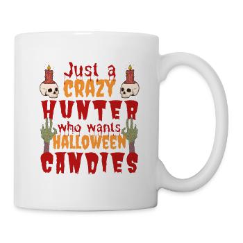 Creepy funny Halloween saying hunter - Mug - white - Right