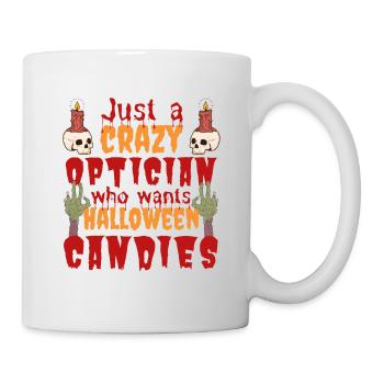 Creepy funny Halloween saying optician - Mug - white - Right