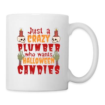 Creepy funny Halloween saying plumber - Mug - white - Right