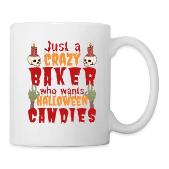 Gruselig lustig Halloween Spruch Bäcker - Tasse - Weiß - Rechts