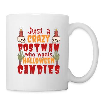 Gruselig lustig Halloween Spruch Postbote - Tasse - Weiß - Rechts