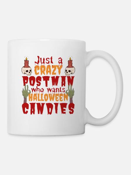 Gruselig lustig Halloween Spruch Postbote - Tasse - Weiß