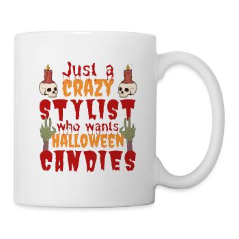 Creepy funny Halloween saying stylist - Mug - white - Right