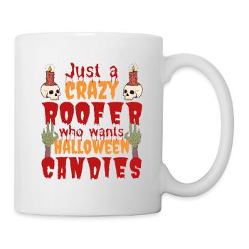 Creepy funny Halloween saying roofer - Mug - white - Right