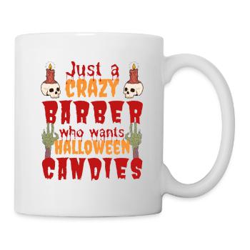 Creepy funny Halloween saying barber - Mug - white - Right