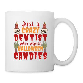 Creepy funny Halloween saying dentist - Mug - white - Right