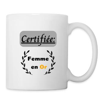 Certifiée : Femme en or - Mug blanc - blanc - Droite