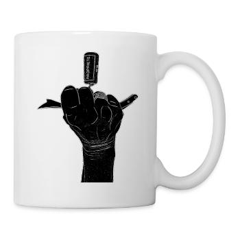 Bad Girl schwarze Hand mit Korkenzieher - Tasse - Weiß - Rechts