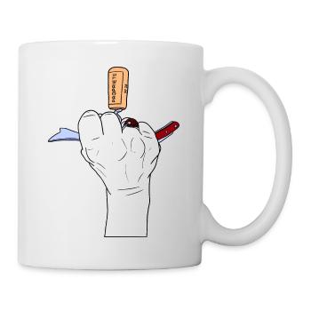 Bad Girl weiße Hand mit Korkenzieher - Tasse - Weiß - Rechts