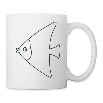 drôle de poisson ange mignon - Mug blanc - blanc - Droite