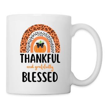 Reconnaissante, l’automne béni laisse de la gratitude - Mug blanc - blanc - Droite